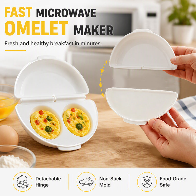 Cook Eggs Instantly! No-Pan 2-in-1 Microwave Omelet Maker