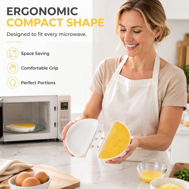 Cook Eggs Instantly! No-Pan 2-in-1 Microwave Omelet Maker