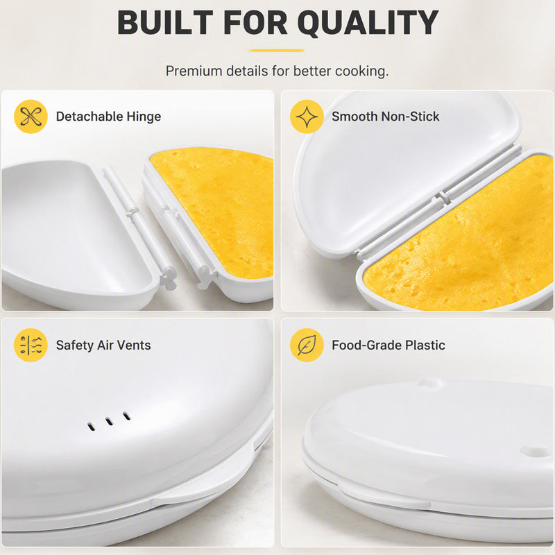 Cook Eggs Instantly! No-Pan 2-in-1 Microwave Omelet Maker