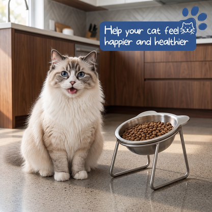 Feed Dogs Comfortably Instantly! No-Strain 15° Tilted Steel Bowl