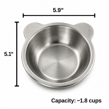 Feed Dogs Comfortably Instantly! No-Strain 15° Tilted Steel Bowl