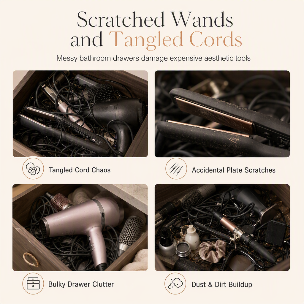 Protect Hair Tools Instantly! Quilted Shockproof Travel Case