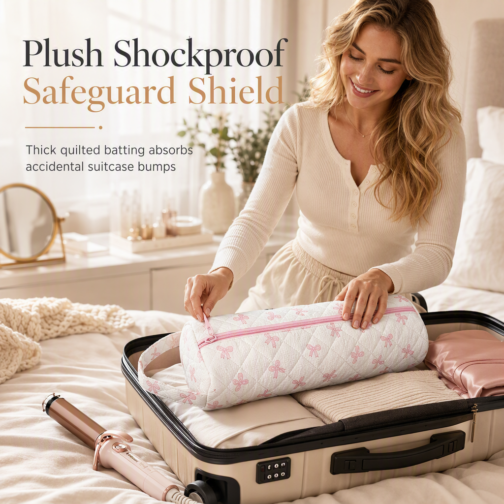 Protect Hair Tools Instantly! Quilted Shockproof Travel Case