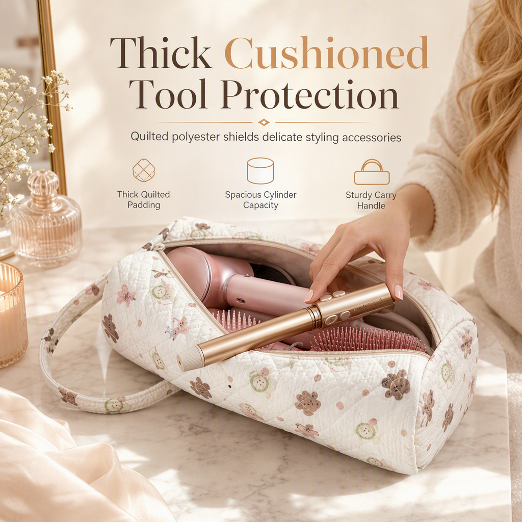 Protect Hair Tools Instantly! Quilted Shockproof Travel Case