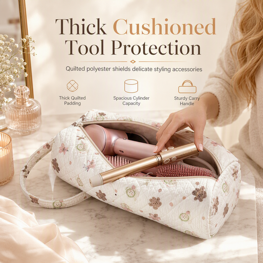 Protect Hair Tools Instantly! Quilted Shockproof Travel Case