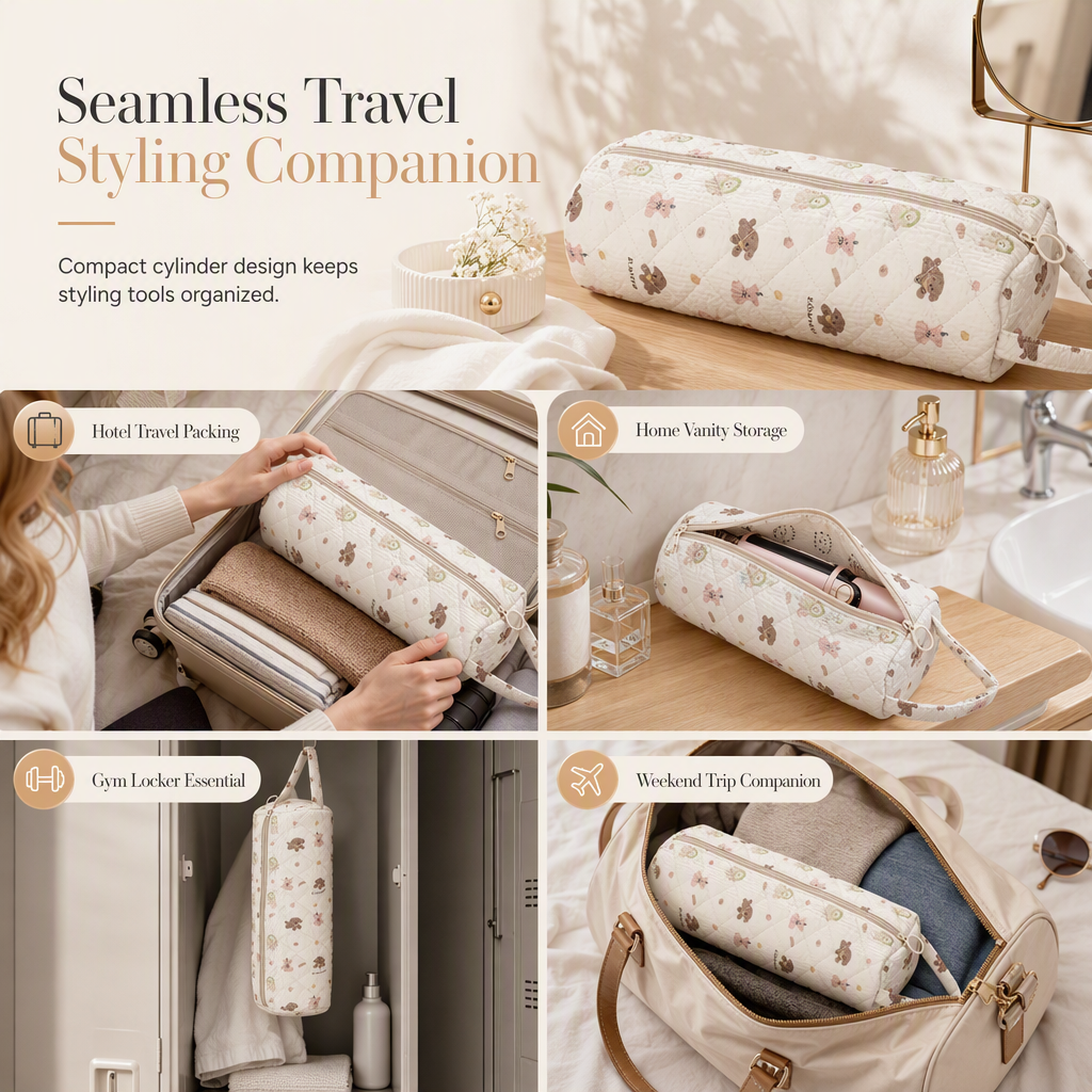 Protect Hair Tools Instantly! Quilted Shockproof Travel Case