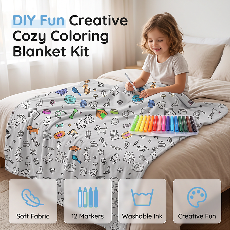 Color & Cuddle Instantly! No-Fade Washable DIY Blanket Kit