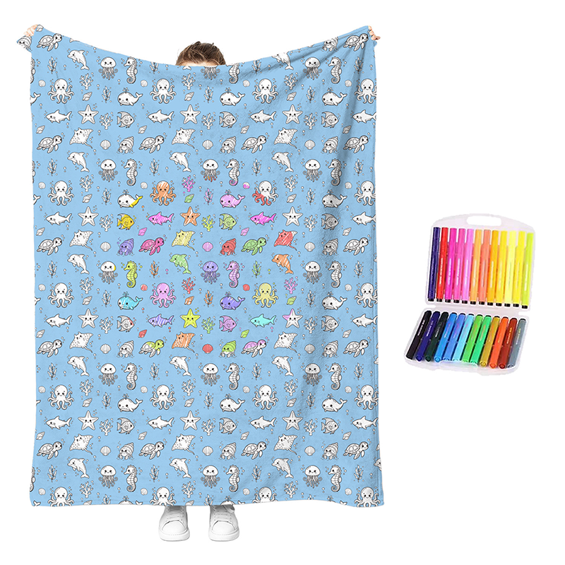 Color & Cuddle Instantly! No-Fade Washable DIY Blanket Kit