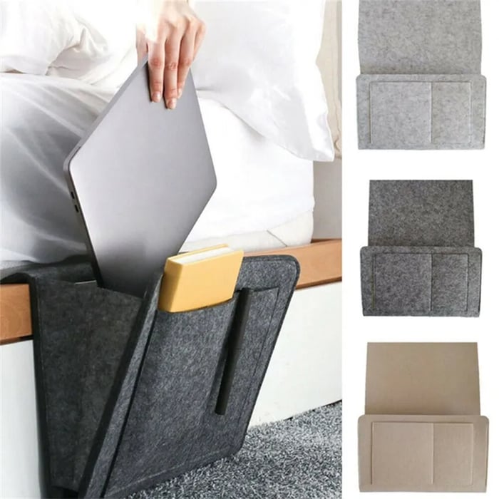 Organize Bedside Instantly! No-Tool Slide-In Storage Organizer