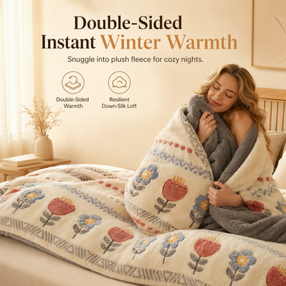 Sleep Warm Instantly! Double-Sided Velvet & Lamb Fleece Winter Quilt