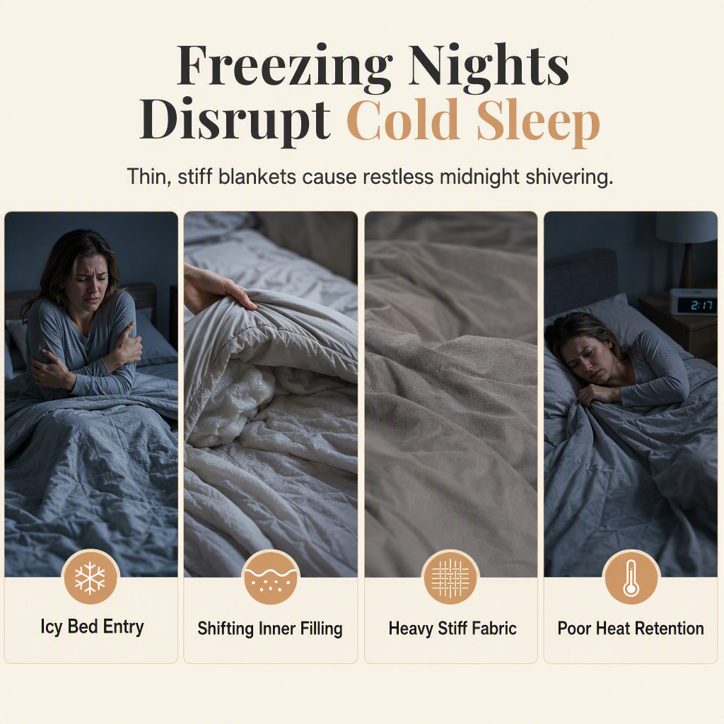 Sleep Warm Instantly! Double-Sided Velvet & Lamb Fleece Winter Quilt