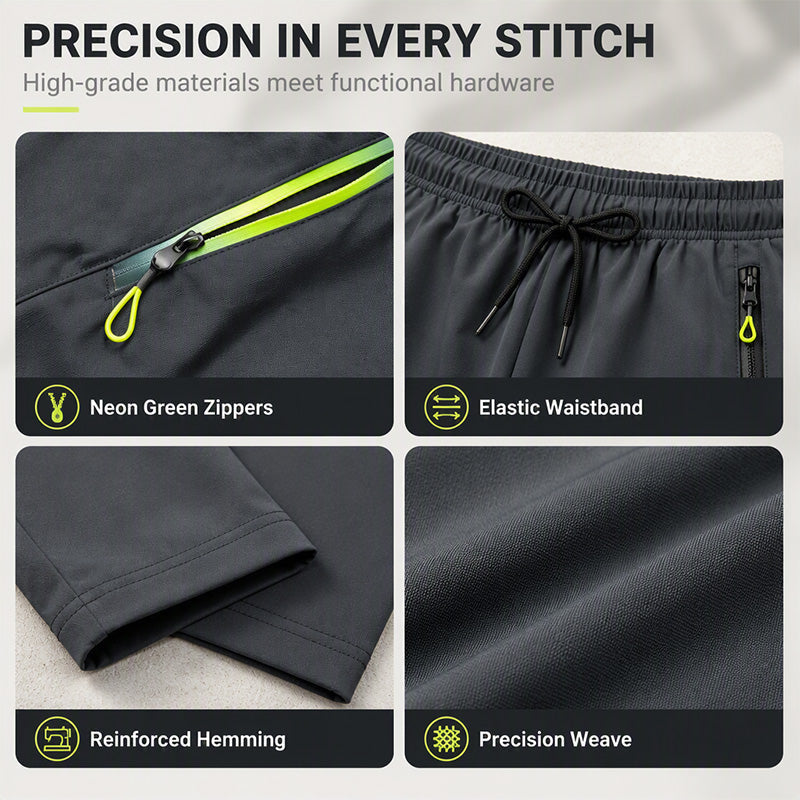 Move Freely Instantly! No-Bounce Zipper-Pocket Athletic Pants