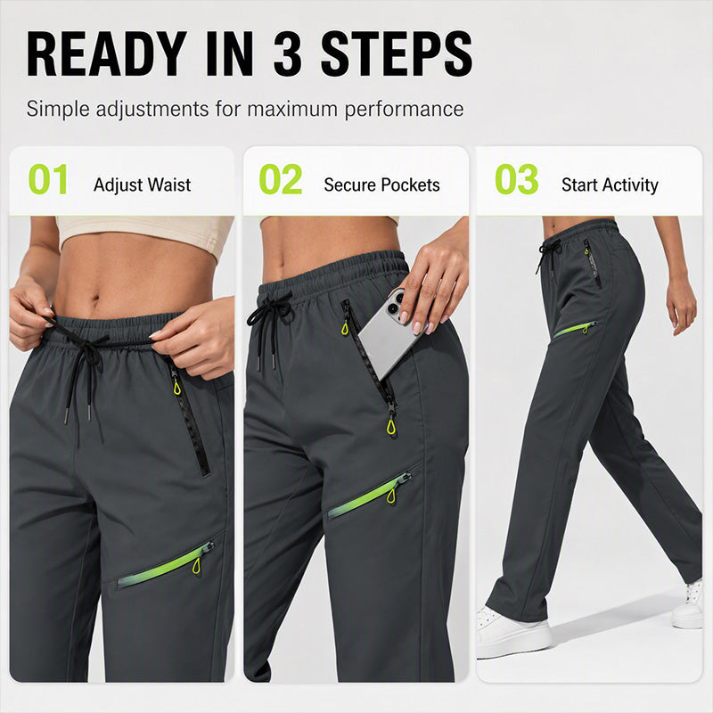 Move Freely Instantly! No-Bounce Zipper-Pocket Athletic Pants