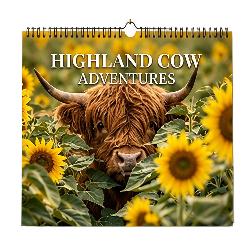 Plan 2027 Instantly! No-Fade Highland Cow Wall Calendar