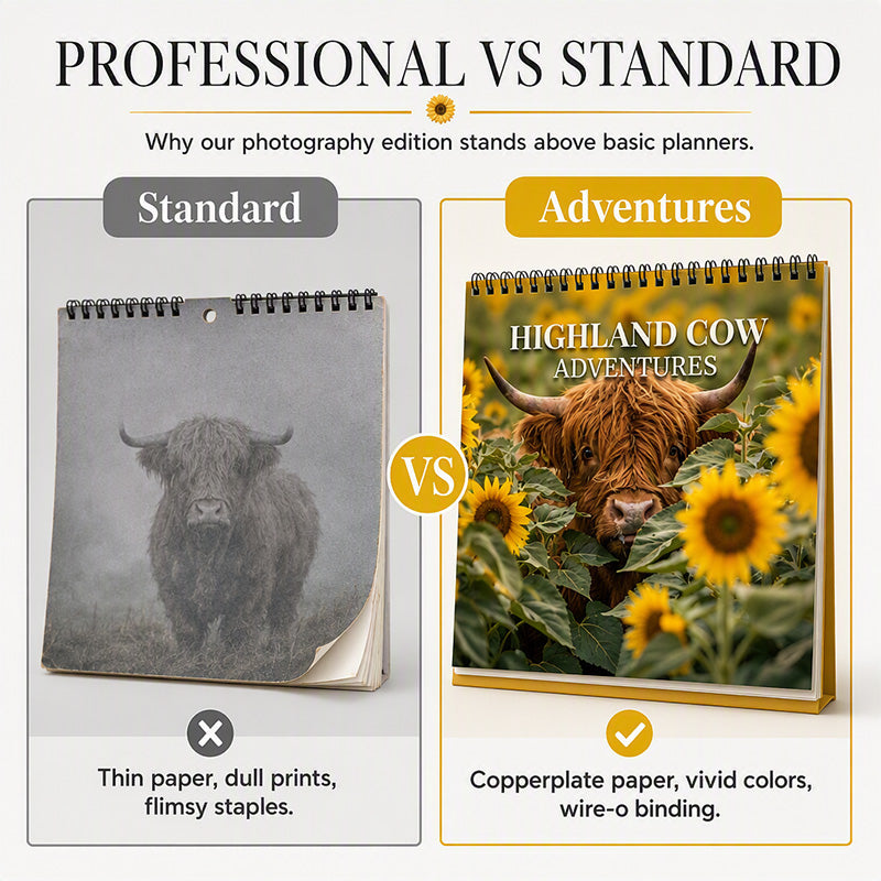 Plan 2027 Instantly! No-Fade Highland Cow Wall Calendar
