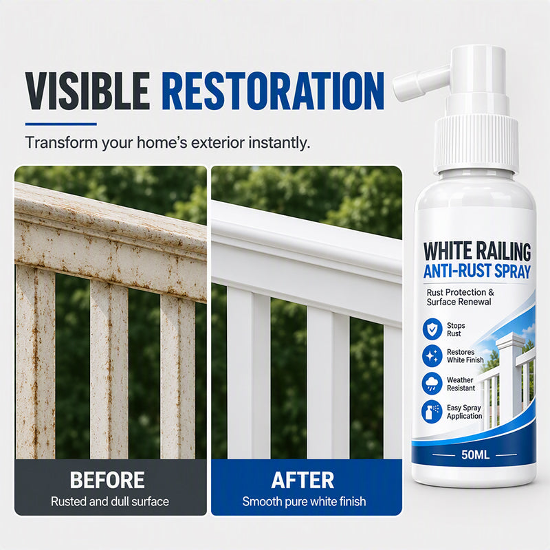 Refresh Railings Instantly! No-Drip White Anti-Rust Touch-Up Spray