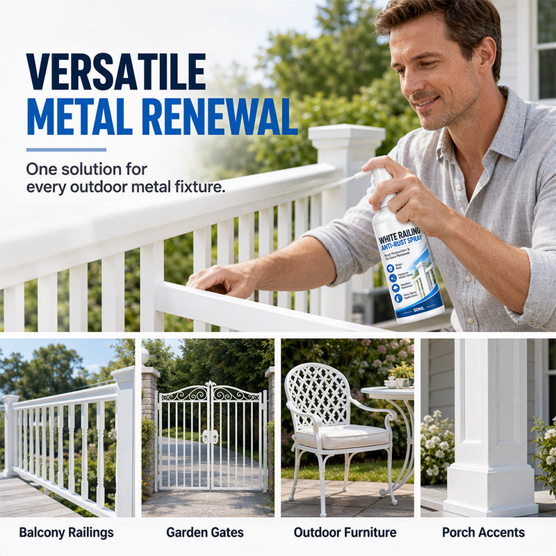 Refresh Railings Instantly! No-Drip White Anti-Rust Touch-Up Spray
