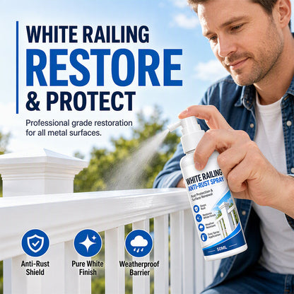 Refresh Railings Instantly! No-Drip White Anti-Rust Touch-Up Spray