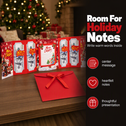 Gift Cash Festively Instantly! No-Mess Christmas Money Holder