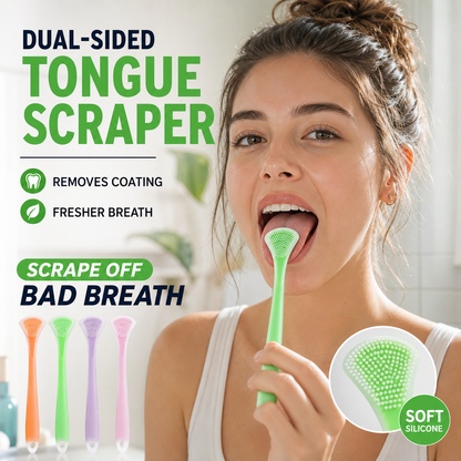 Clean Tongue Instantly! No-Gag 3-in-1 Silicone Scraper