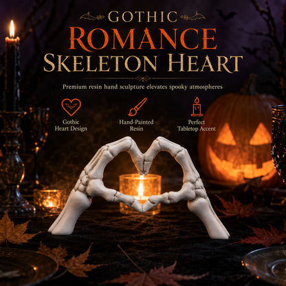 Add Gothic Charm Instantly! Skeleton Heart Hand Ornament