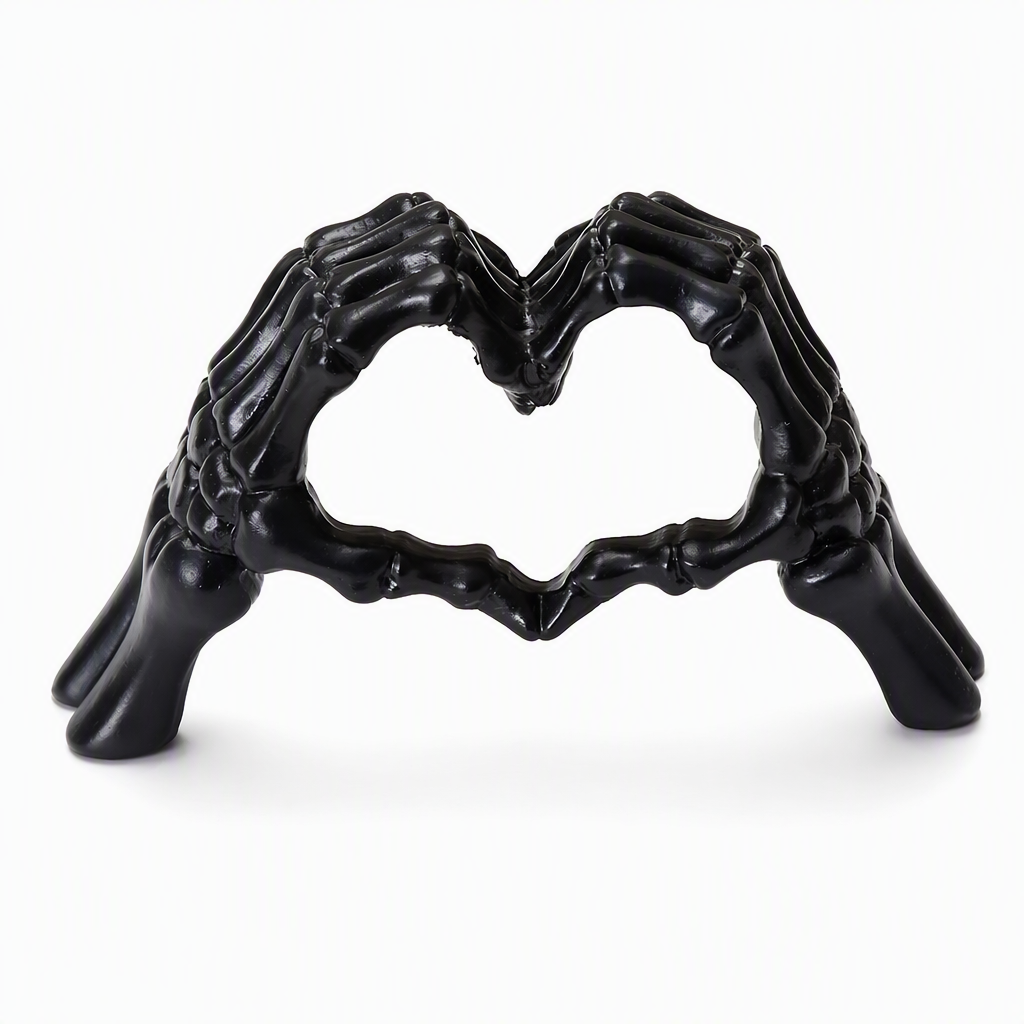 Add Gothic Charm Instantly! Skeleton Heart Hand Ornament