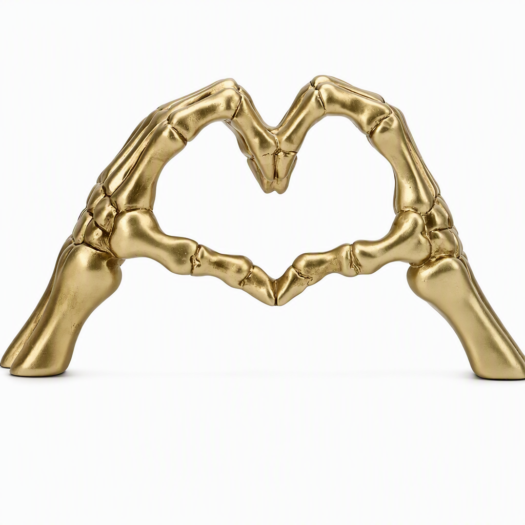 Add Gothic Charm Instantly! Skeleton Heart Hand Ornament