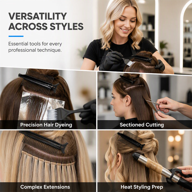 Section Hair Instantly! No-Slip Salon-Grade Comb Clips