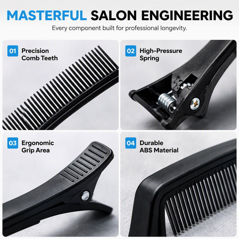Section Hair Instantly! No-Slip Salon-Grade Comb Clips