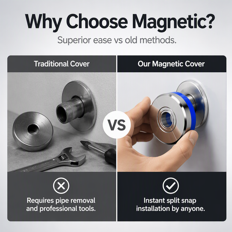 Cover Pipe Gaps Instantly! No-Tool Magnetic Split Ring