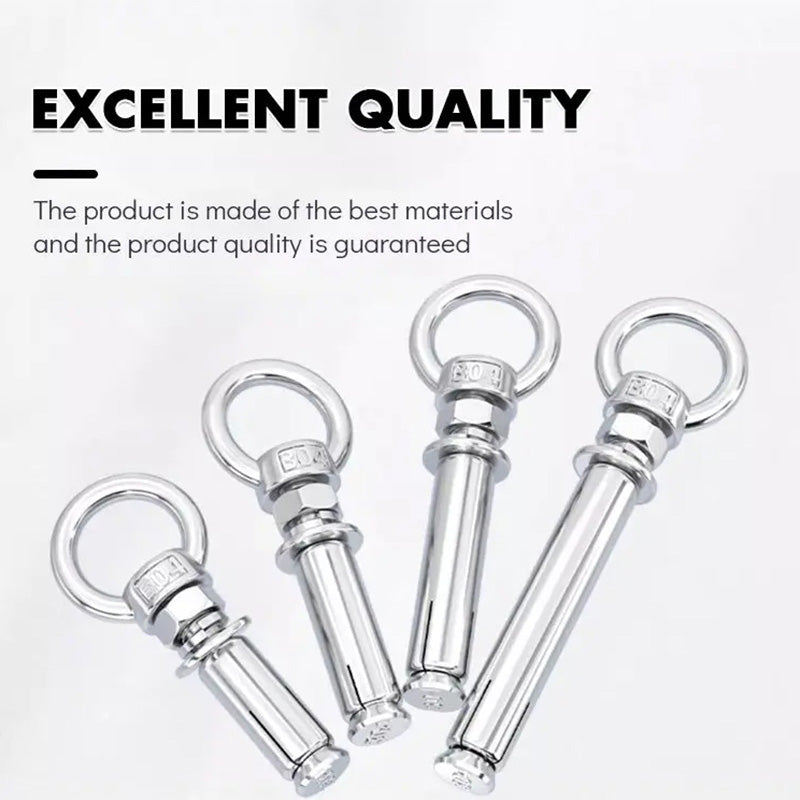 Anchor Anything Instantly! No-Rust 6-Size Expansion Eye Bolt Set