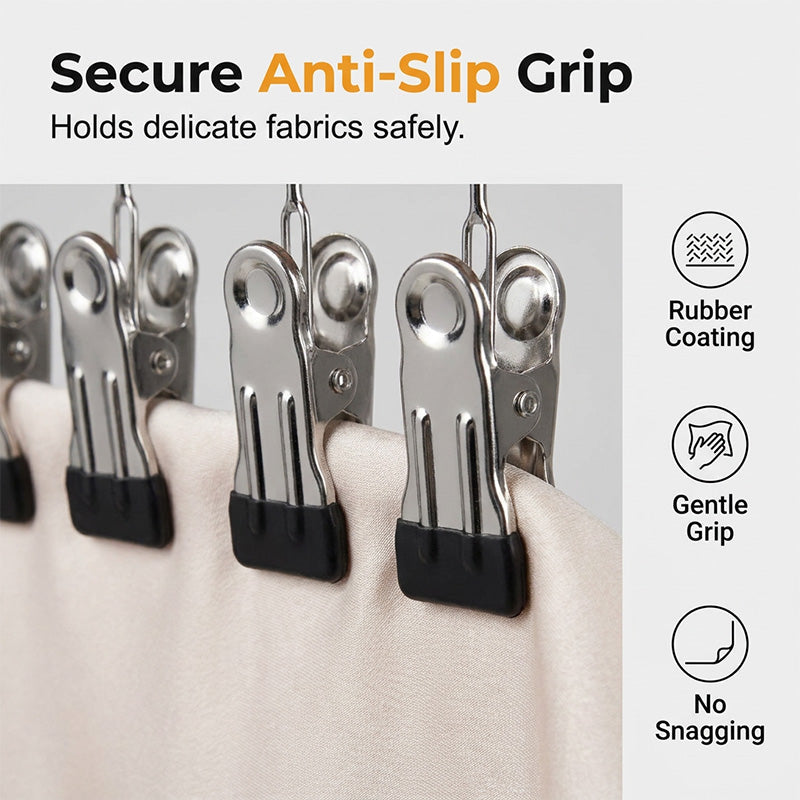 Hang 10 Items Instantly! No-Slip Wooden Multi-Clip Organizer