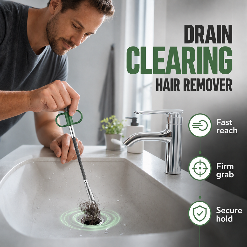 Unclog Drains Instantly! Flexible No-Disassembly Drain Tool