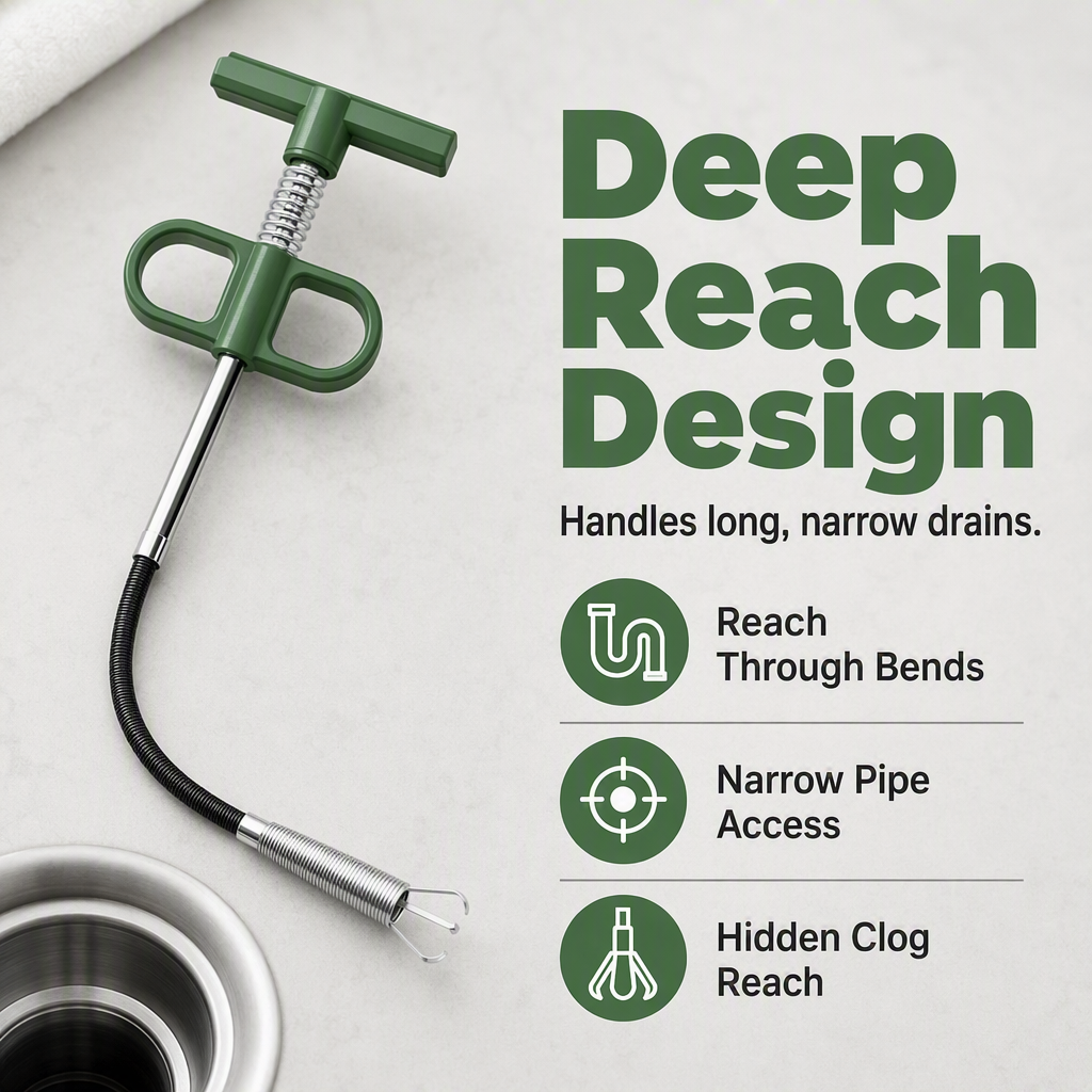 Unclog Drains Instantly! Flexible No-Disassembly Drain Tool