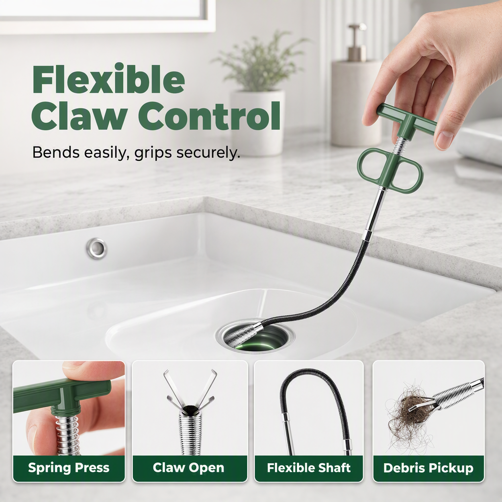 Unclog Drains Instantly! Flexible No-Disassembly Drain Tool
