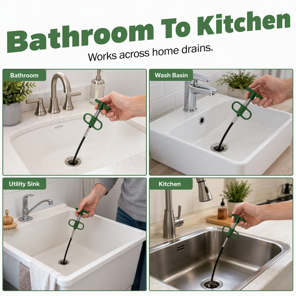 Unclog Drains Instantly! Flexible No-Disassembly Drain Tool
