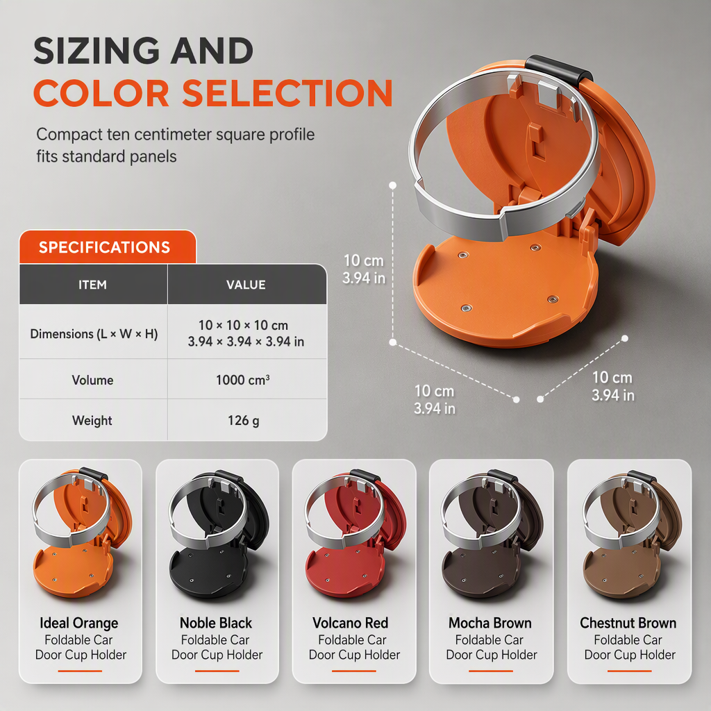 Add Storage Instantly! No-Drill Fold-Flat Car Cup Holder
