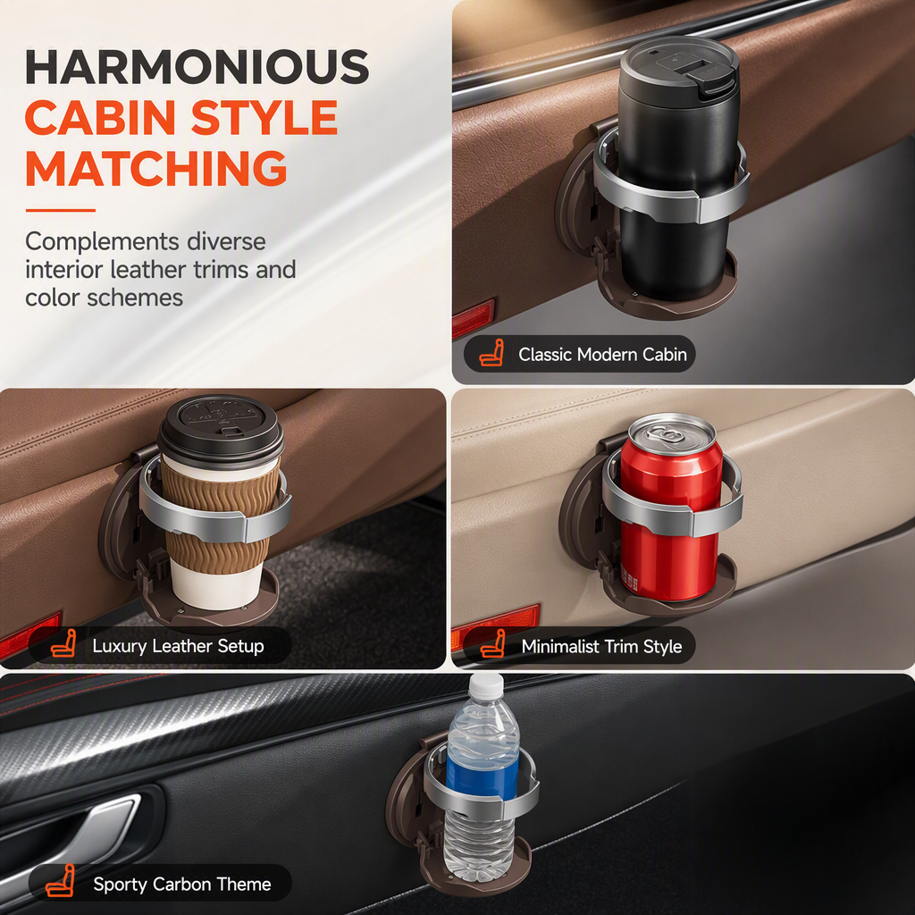 Add Storage Instantly! No-Drill Fold-Flat Car Cup Holder