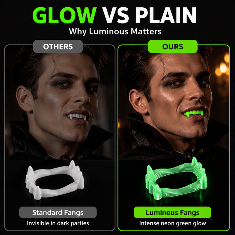 Glow Spooky Instantly! No-Fuss Luminous Vampire Fangs