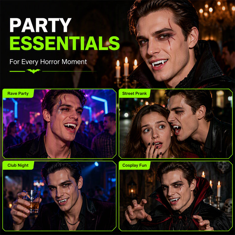 Glow Spooky Instantly! No-Fuss Luminous Vampire Fangs