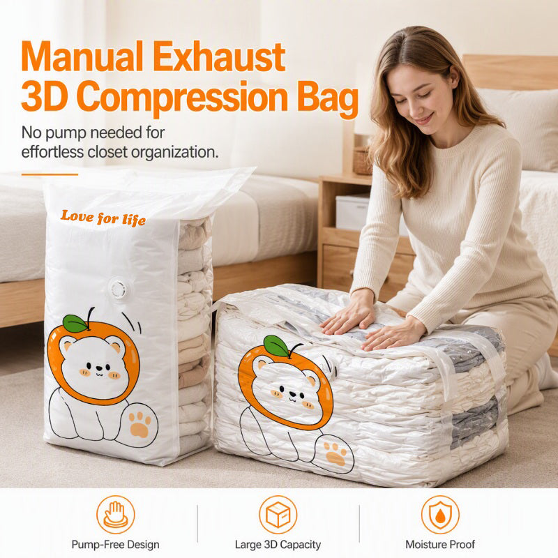 Compress Any Bedding Instantly! No-Pump Space-Saving Bag