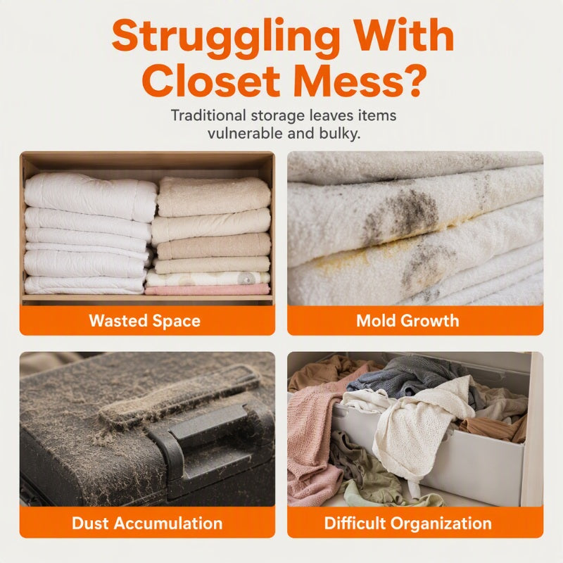 Compress Any Bedding Instantly! No-Pump Space-Saving Bag
