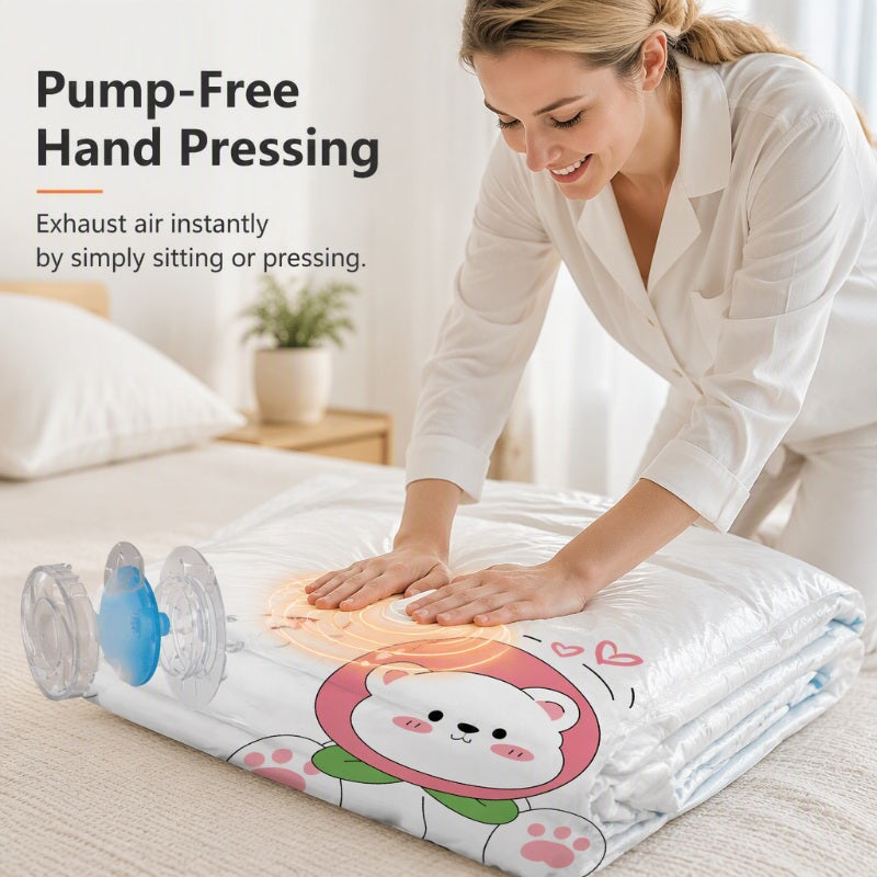 Compress Any Bedding Instantly! No-Pump Space-Saving Bag