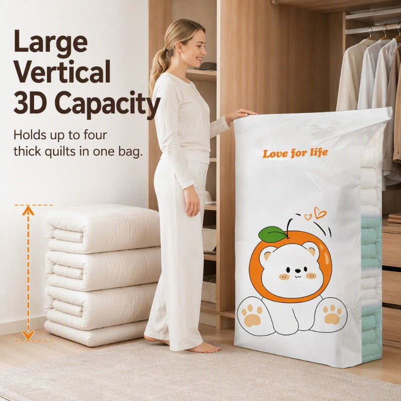 Compress Any Bedding Instantly! No-Pump Space-Saving Bag