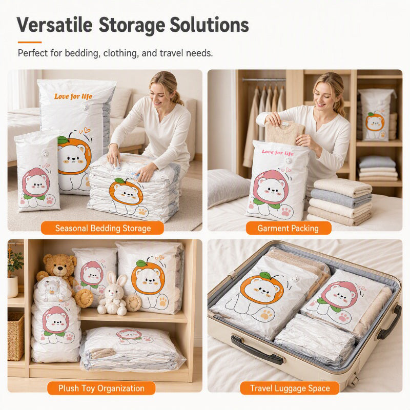 Compress Any Bedding Instantly! No-Pump Space-Saving Bag