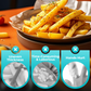Cut Fries Instantly! No-Mess 4-Blade Container Fry Cutter