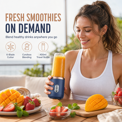 Blend Smoothies Instantly! No-Cord 6-Blade Portable Juicer