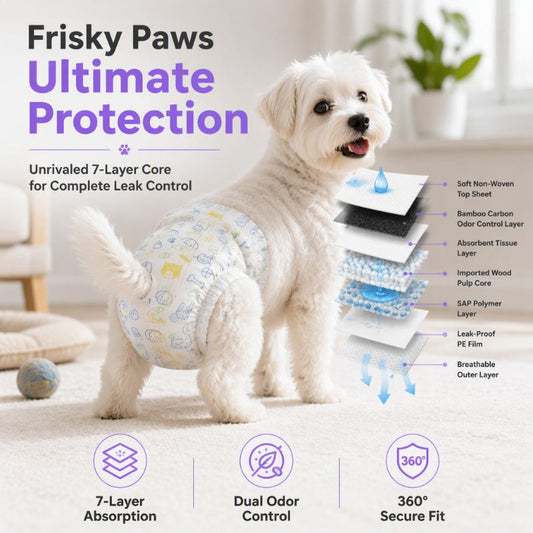 Keep Pets Dry Instantly! No-Leak 7-Layer Bamboo Diapers