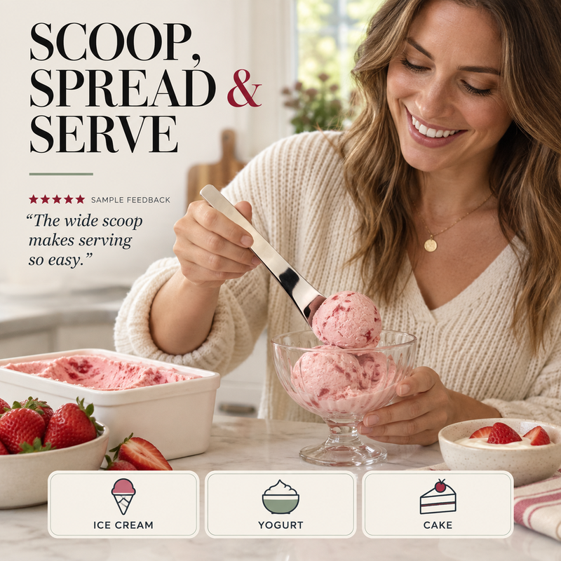 Scoop Desserts Instantly! No-Bend 316L Deep-Bowl Spoon