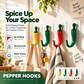 🌶️ Cute Chili-Shaped No-Drill Wall Hooks